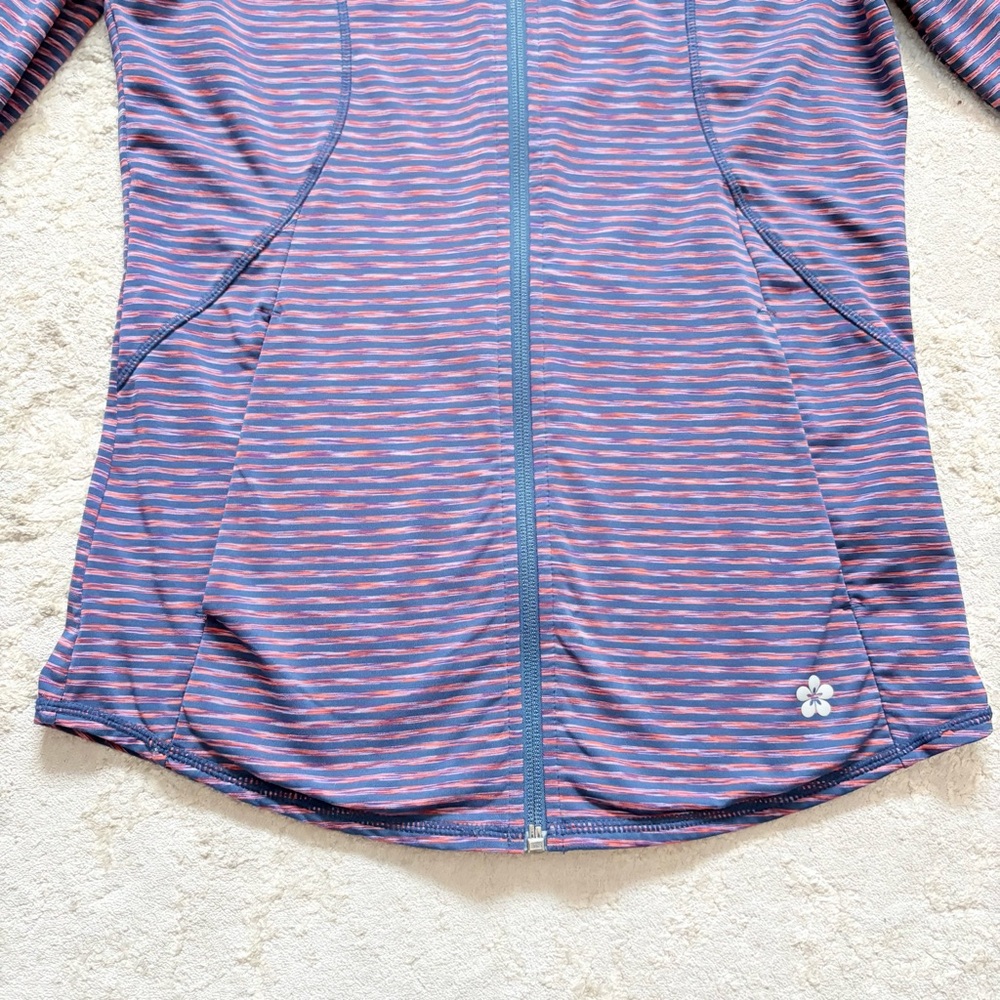 Tuff Athletics Navy Blue & Purple Striped Zip Up Athletic Jacket Size Small - Picture 3 of 10